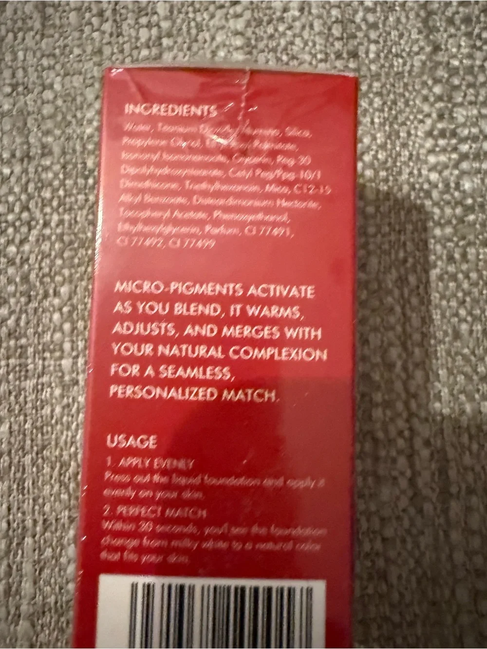 NIB Color changing ph foundation